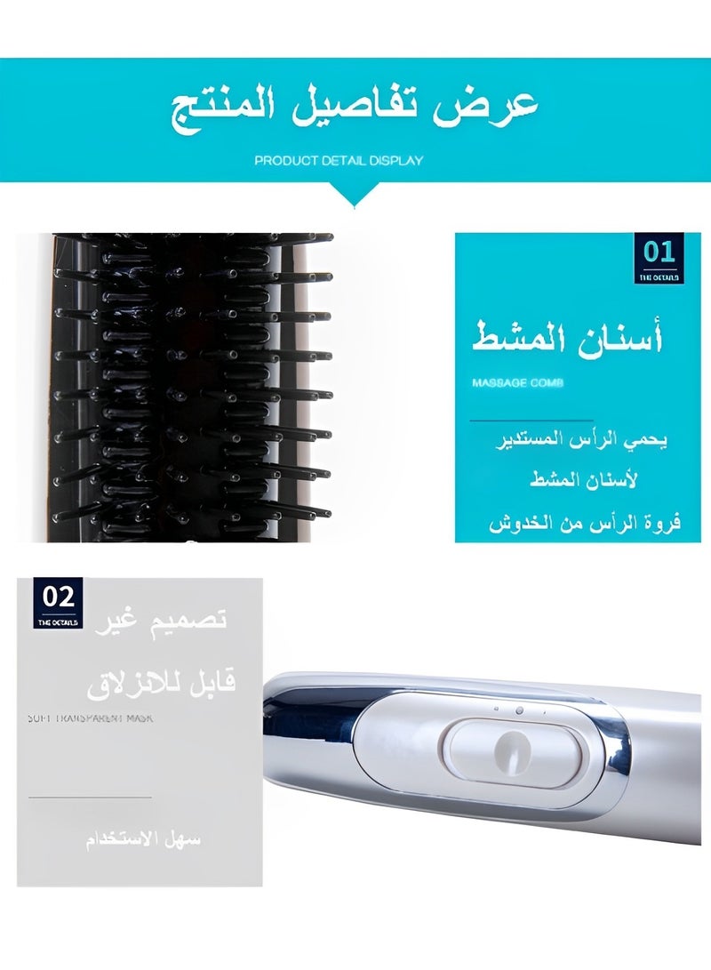 ريوكل مشط تدليك فروة الرأس فرشاة تدليك فروة الرأس الكهربائية فرشاة تدليك الشعر مشط تدليك الرأس الكهربائي مع مطاط ناعم - Image 2