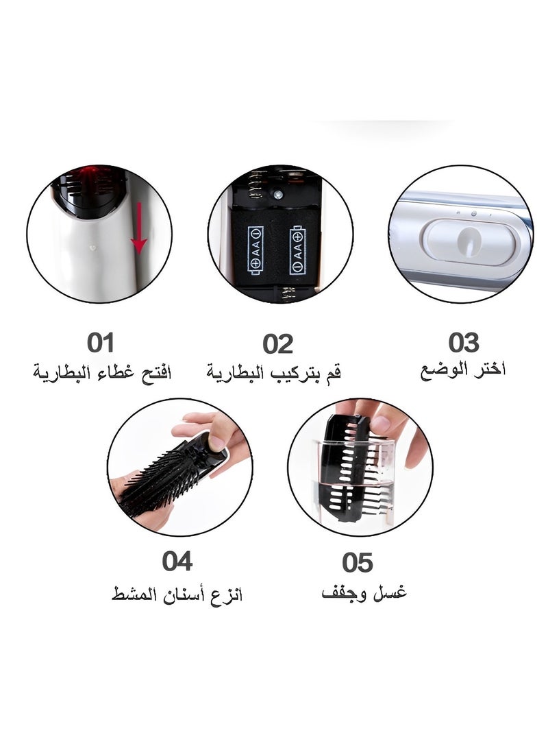 ريوكل مشط تدليك فروة الرأس فرشاة تدليك فروة الرأس الكهربائية فرشاة تدليك الشعر مشط تدليك الرأس الكهربائي مع مطاط ناعم - Image 4