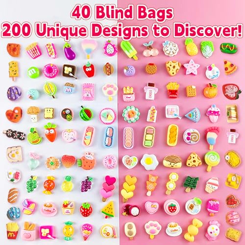 CIYOJA 50 Pack Mini Food Blind Bags for Kids Small Dollhouse Accessories Party Favors Set with Tiny Resin Food Toys Perfect for Pretend Cooking Games Miniature Kitchen Play Collecting - Image 5