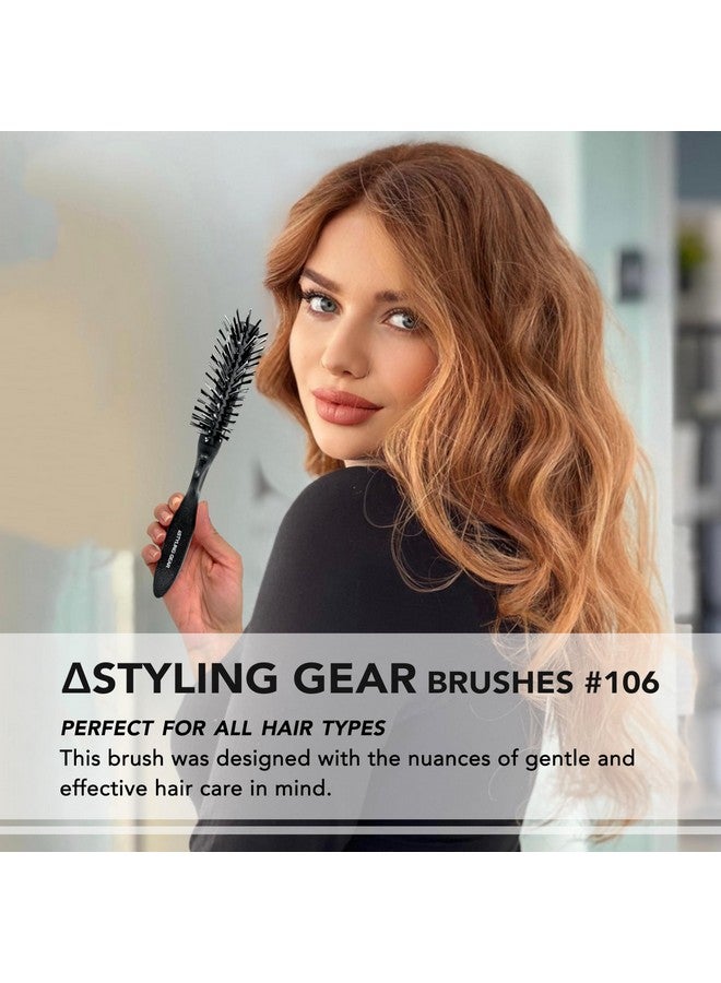 Styling Gear Sg106 Hair Brush 5 Row Hairbrush Slick Back Edge Brush Teasing Brush 1 Unit (Black) - Image 3