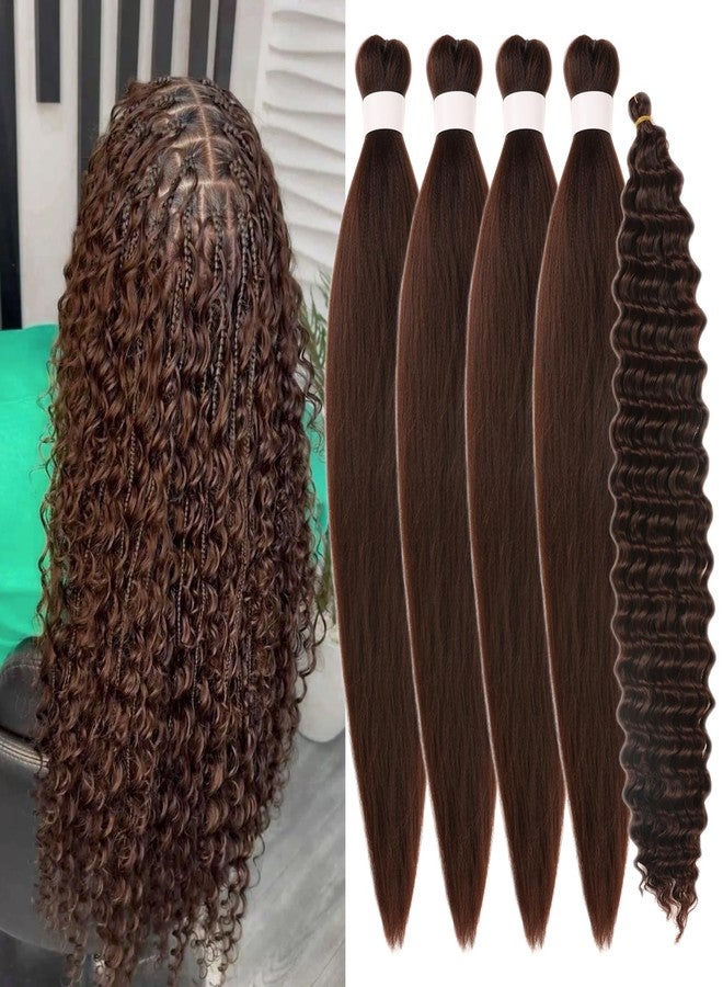 Leticia Dark Brown Braiding Hair Pre stretched for Knotless Boho Braids Hypoallergenic Synthetic Curly Boho Hair for Braiding ez Braids Yaki Non Toxic - Image 1