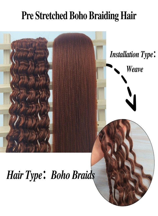 Leticia Dark Brown Braiding Hair Pre stretched for Knotless Boho Braids Hypoallergenic Synthetic Curly Boho Hair for Braiding ez Braids Yaki Non Toxic - Image 4