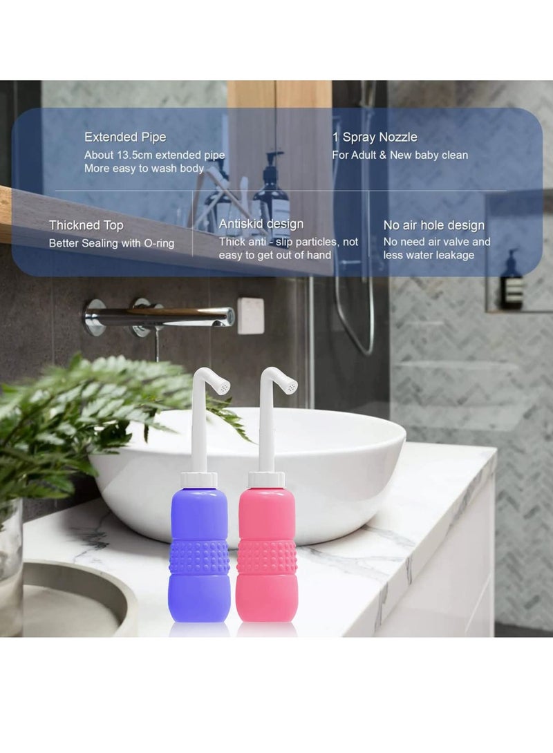 Cobest 2 Pack Portable Maternity Body Wash, Travel Bidet Bottle, Travel Portable Bidet Shower with Nozzle Extension for Personal Cleaning Toilet Sprayer Postpartum Perineal Care Treatment Pregnant Women - Image 4