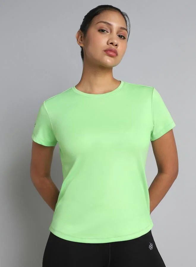 Cult Women Neon Green Performance Recycled Poly T-Shirt