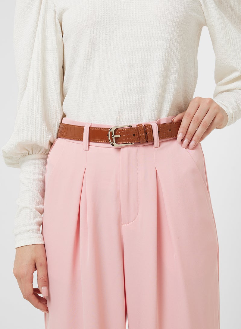 Ginger Croc Print Belt  - Image 3