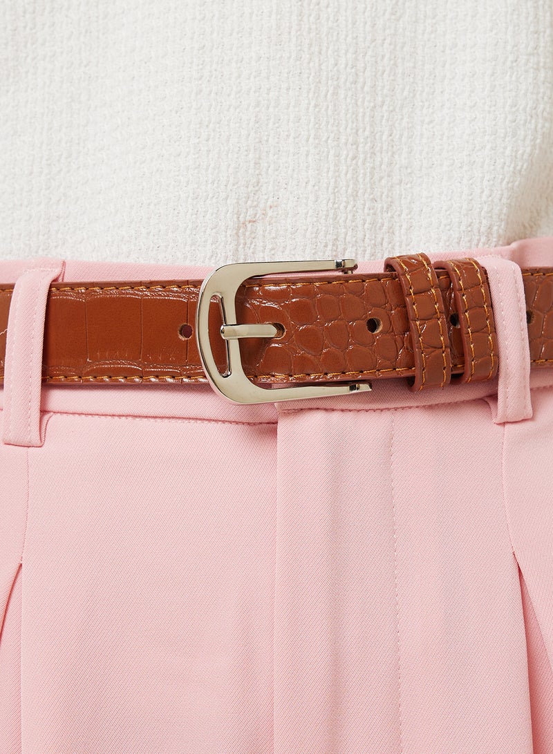 Ginger Croc Print Belt  - Image 4