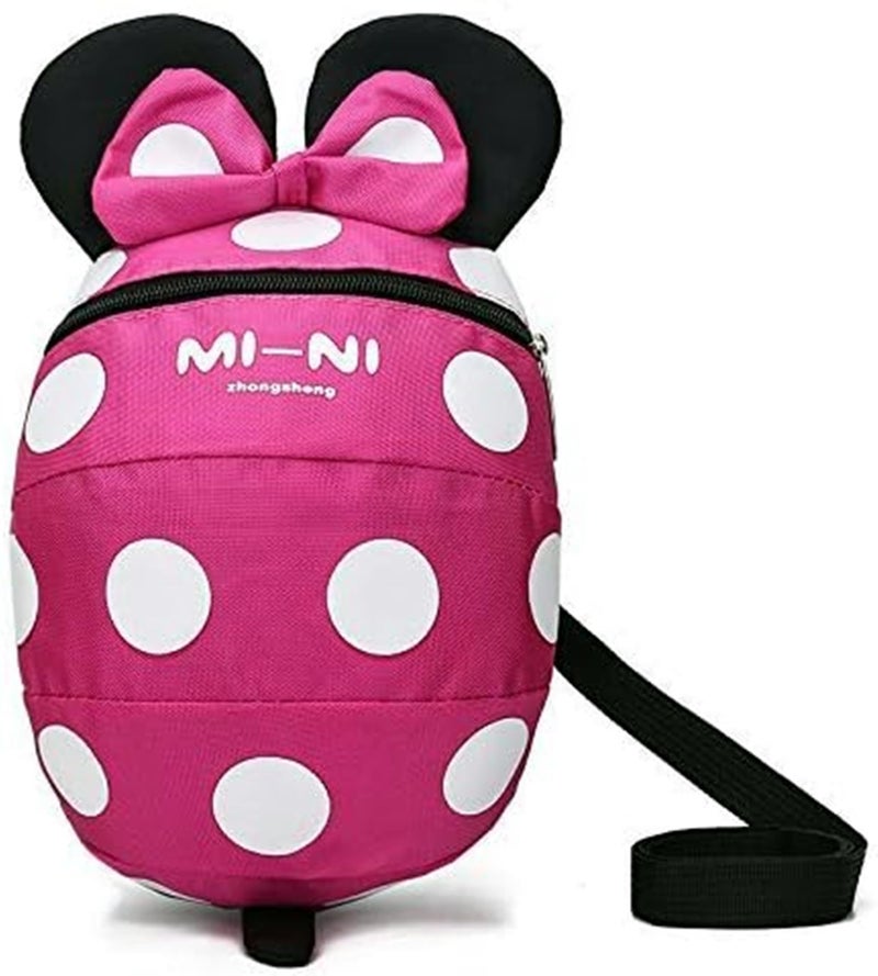 Trixie Baby Toddler Safety Harness Backpack Child Kids Cute Cartoon Strap Shoulder Backpack Bag with Reins Leash Rucksack Harness Walkers Tether Belt,FOR 1-5 YEARS OLD TODDLER. (Rose red S-for 1-5years old) - Image 1