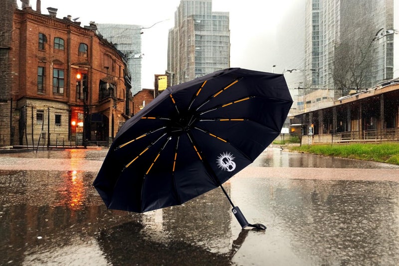 SARVAH Sakha 3-Fold Unisex Windproof Umbrella with 24 Keels | Auto Open & Close | UV Protection | 106 cm Diameter | Sturdy & Compact for Heavy Rain & Wind (Black) - Image 3