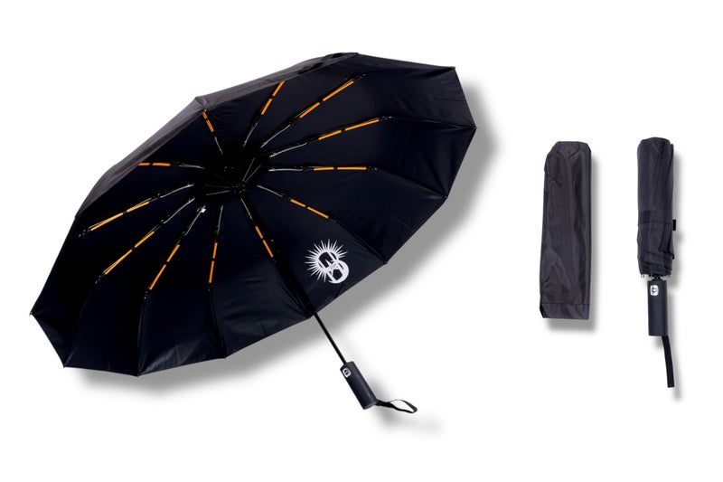 SARVAH Sakha 3-Fold Unisex Windproof Umbrella with 24 Keels | Auto Open & Close | UV Protection | 106 cm Diameter | Sturdy & Compact for Heavy Rain & Wind (Black) - Image 1
