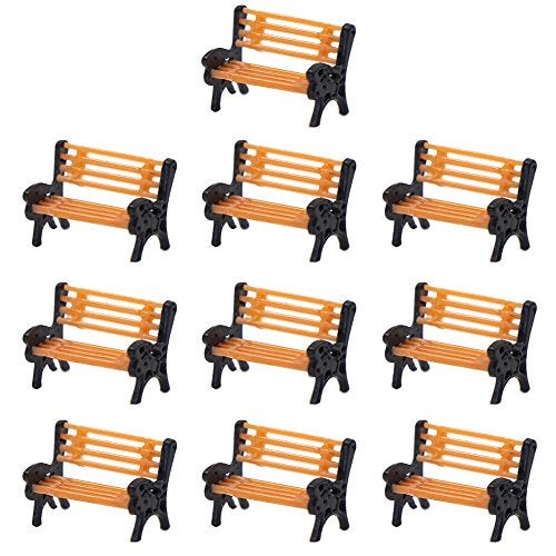 Evemodel 10pcs Park Benches Model Train 1150 Bench 106cm or 042inch Chair Settee N Scale Railway Layout New - Image 1