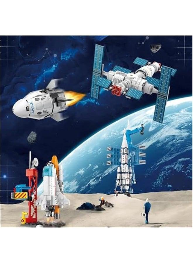 Building Blocks Rockets Rocket Toys for 4+ Years Boys Kids Gift Idea Life Space Toy Launcher Kids-130 Pcs - Image 3