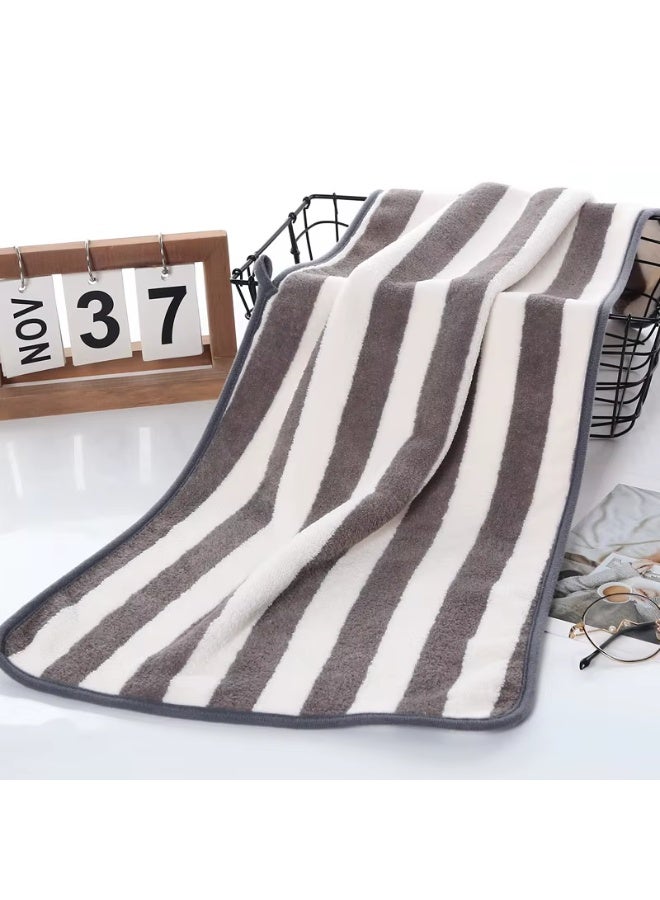 Highly absorbent, quick-drying, eco-friendly woven microfiber towel with a striped design