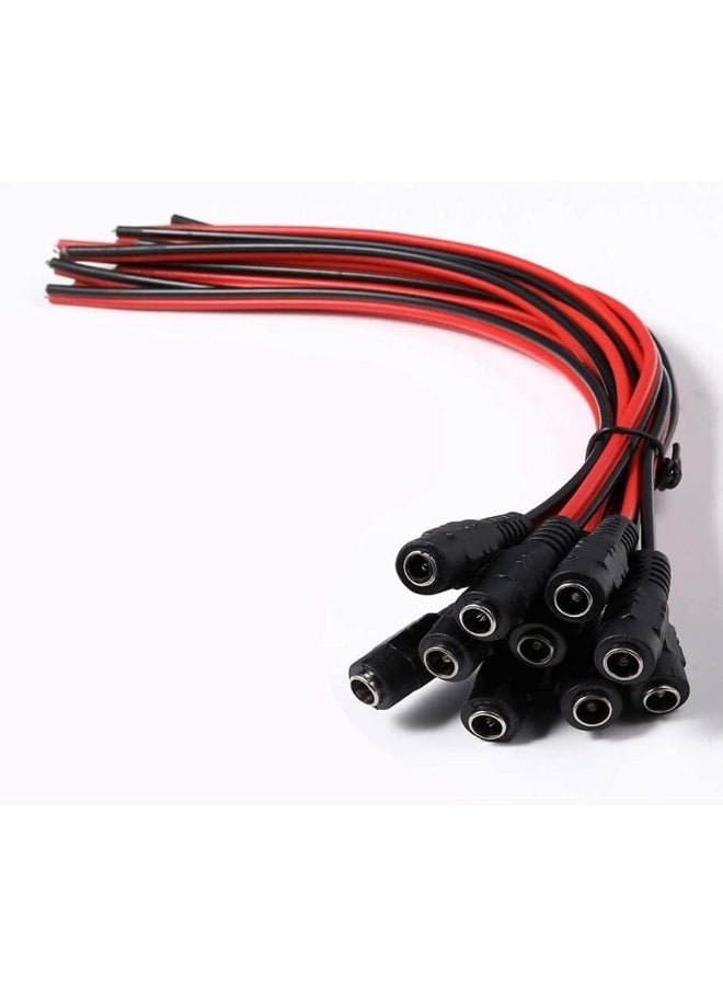 Royal Apex 10Pcs Dc Power Supply Wire Jack Plug Wire Connector For Cctv Security Camera And Lighting Power Adapter Female Pin - Image 1