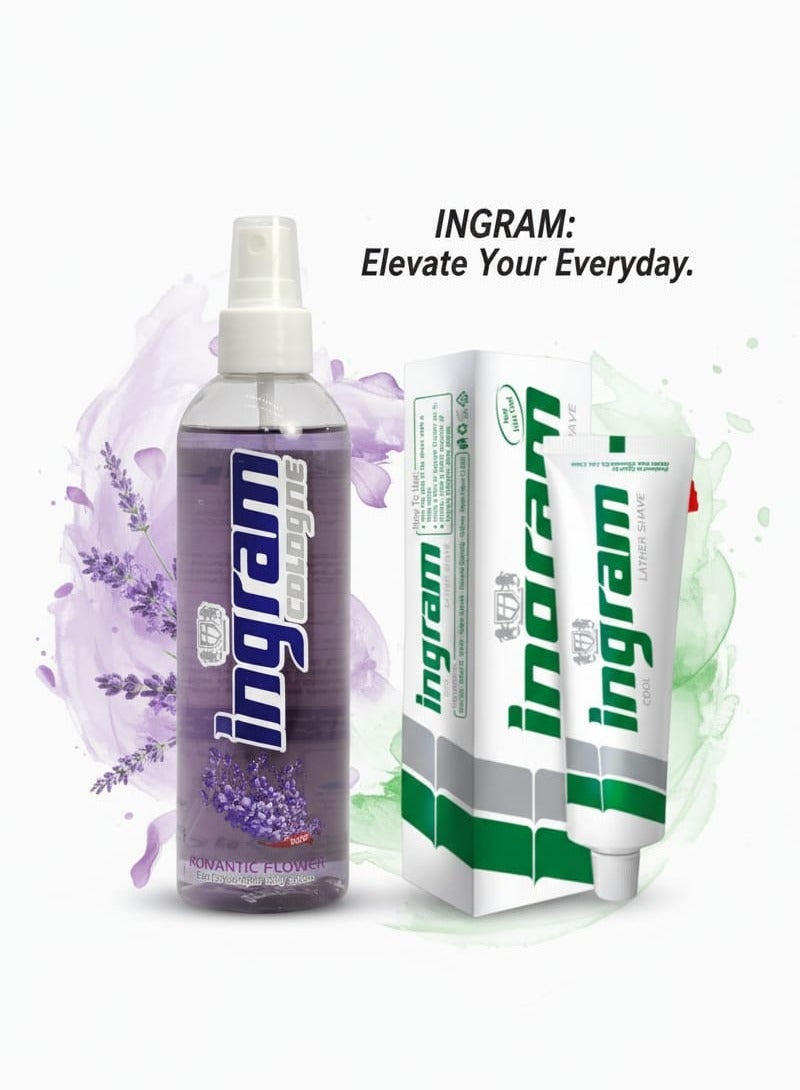 إنجرام كريم الحلاقة 60 جم و كولونيا رومانتك فلاور 250 مل - Image 1