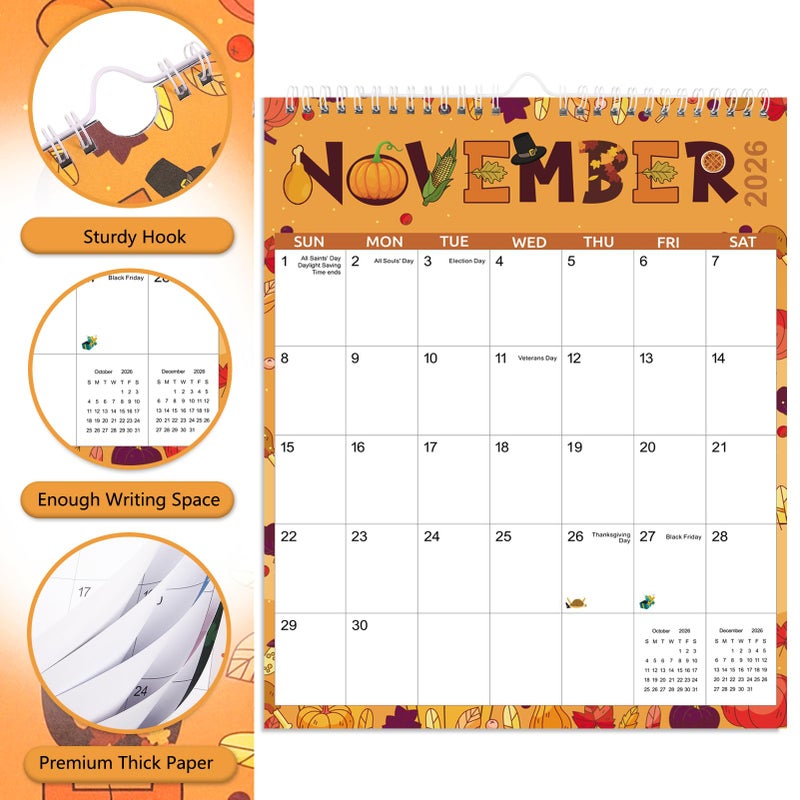 Zuozee Wall Calendar 2025-2027, Large Calendar 2025-2027 for Wall - Runs From September 2025- June 2027-14" x 11", Perfect for Organizing at Home, Office & School - Image 2