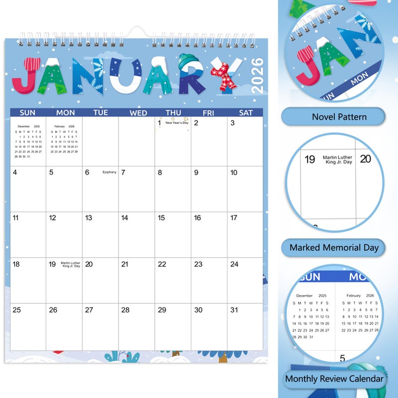 Zuozee Wall Calendar 2025-2027, Large Calendar 2025-2027 for Wall - Runs From September 2025- June 2027-14" x 11", Perfect for Organizing at Home, Office & School - Image 3