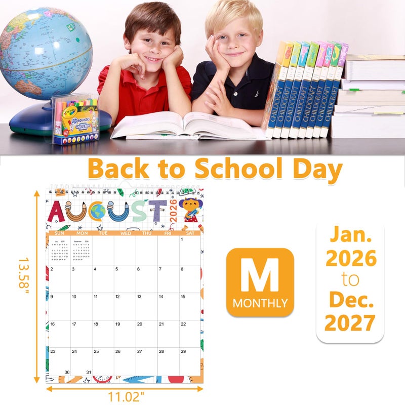 Zuozee Wall Calendar 2025-2027, Large Calendar 2025-2027 for Wall - Runs From September 2025- June 2027-14" x 11", Perfect for Organizing at Home, Office & School - Image 5