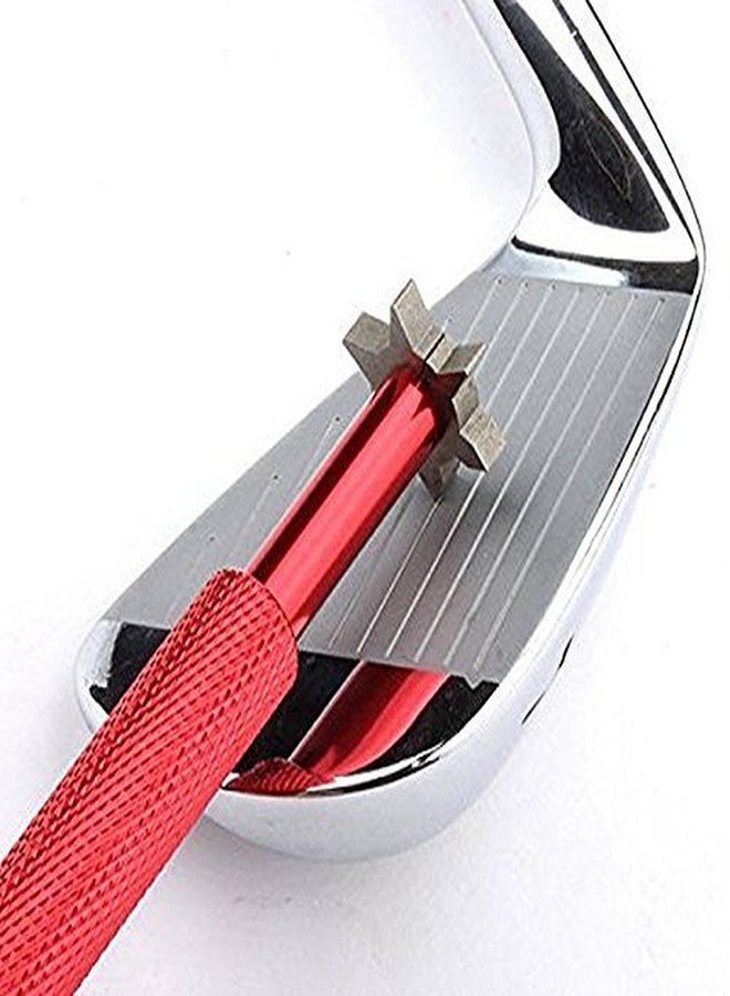 HIFROM Groove Sharpener with 6 Heads - Golf Re-Grooving Tool and Cleaner for All Irons Pitching Sand Lob Gap and Approach Wedges and Utility Clubs Red Color - Image 4
