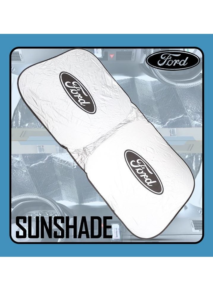 Ford FORD Car Windshield Sunshade, Car Sun Shade UV Rays and Heat Protector Sun Visor Foldable Keep Your Vehicle Cool Blocks UV Rays - Image 2