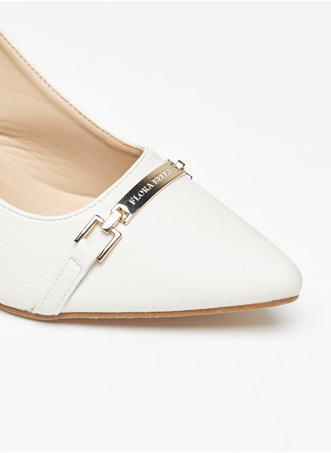 Flora Bella By Shoexpress - Women's Logo Detail Slingback Pumps with Kitten Heels Ramadan Collection - Image 1