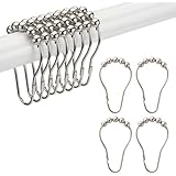 Titanker Titanker Shower Curtain Hooks Rings, Metal Shower Curtain Hooks Rings for Bathroom Shower Rods Curtains - Set of 12,  - Image 1