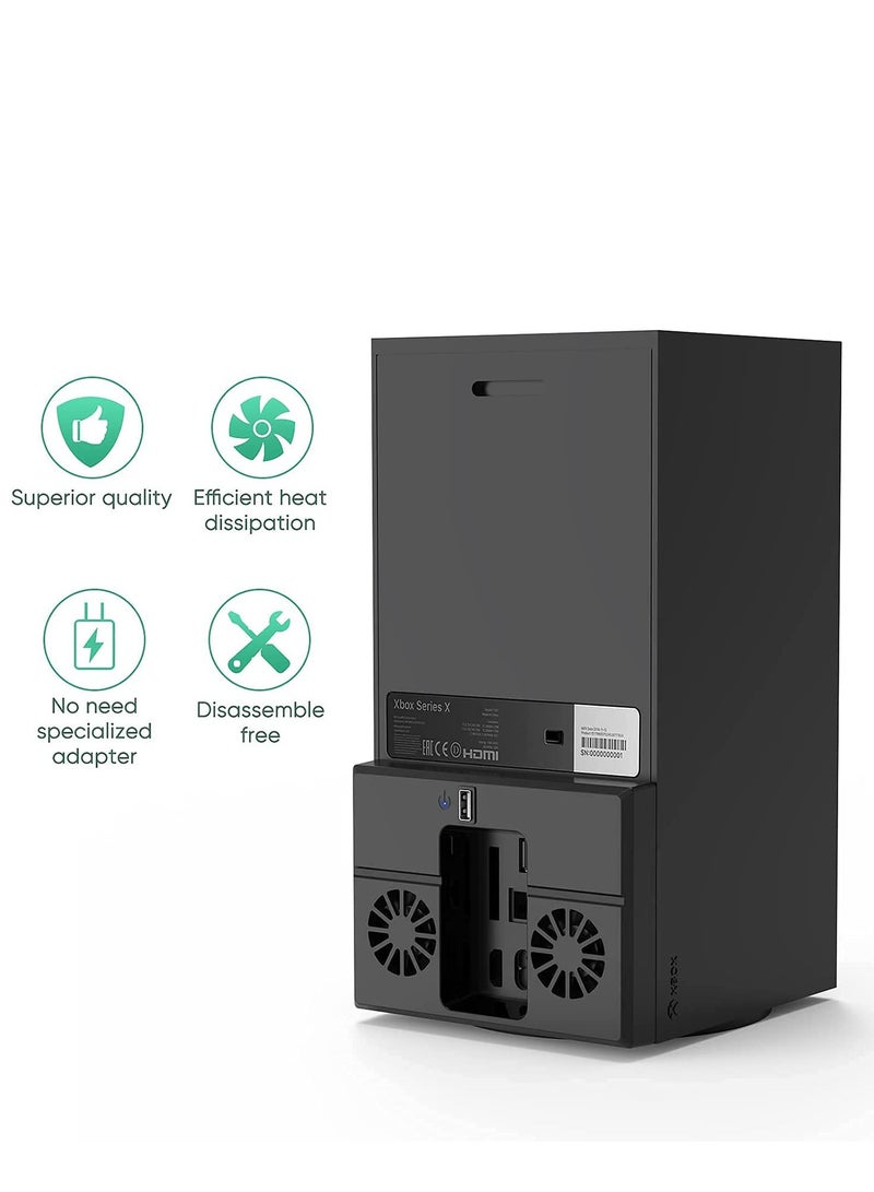 مروحة تبريد متوافقة مع وحدة تحكم Xbox Series X، مروحة تبريد مزدوجة خلفية متوافقة مع Xbox Series X، مع 2 مروحة تبريد و 1 منفذ USB - Image 5