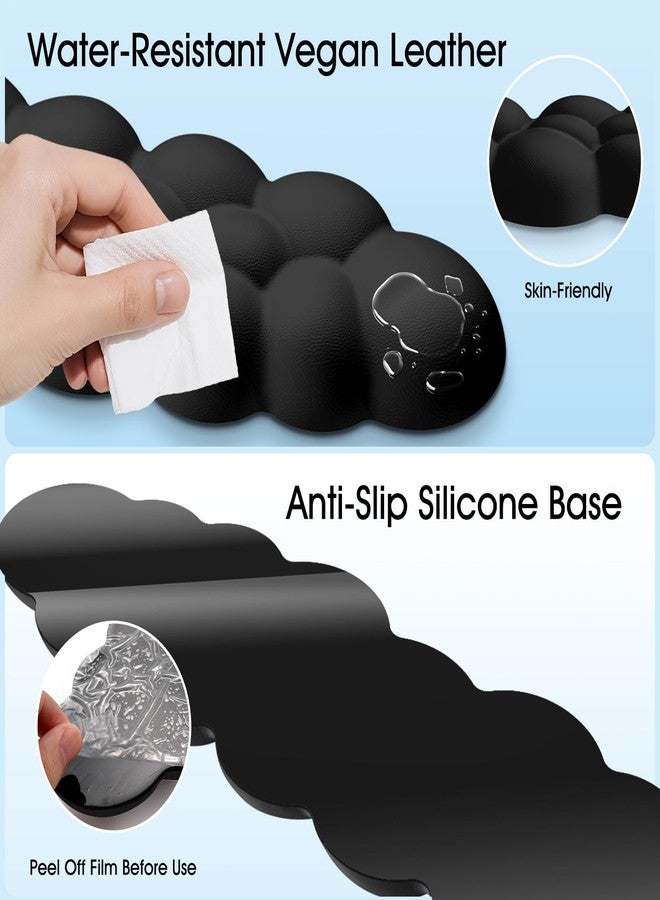 Retuhapy Cloud Wrist Rest Keyboard Cushion, 4-in-1 Ergonomic Cloud Keyboard Wrist Rest and Mouse Pad Set with Memory Foam Arm Support for Palm, Cute Desk Accessory for PC Gaming Setup, Black - Image 5