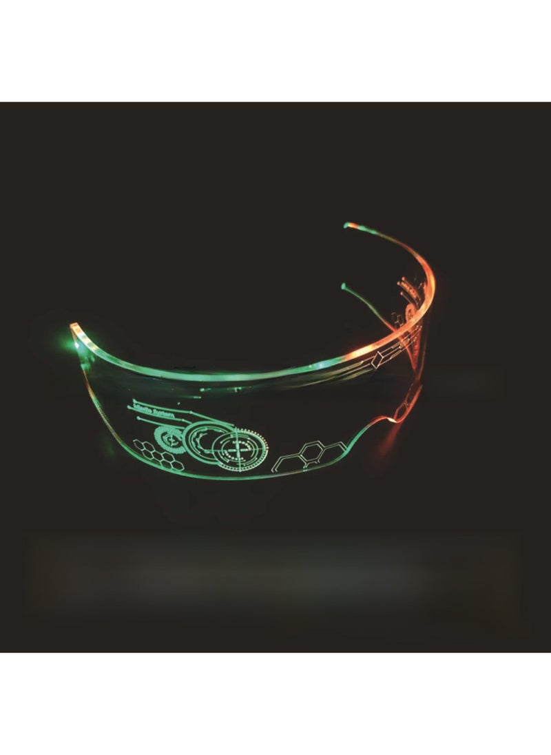 Futuristic Glowing Tech Party Glasses FG35 dual-control battery