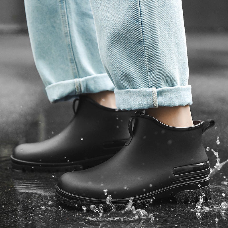 Couple Rain Shoes Men'S Waterproof Wear-Resistant Rain Boots Women'S Fleece-Lined Warm-Keeping Lightweight Soft Bottom Water Shoes For Kitchen Car Wash - Image 2