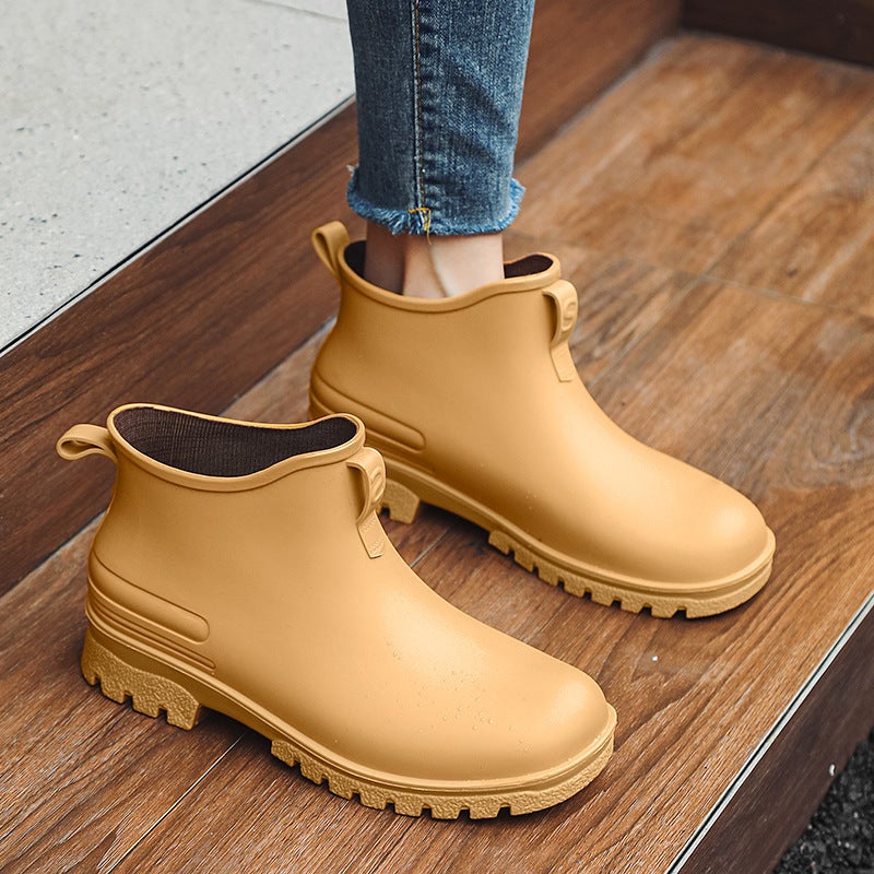 Couple Rain Shoes Men'S Waterproof Wear-Resistant Rain Boots Women'S Fleece-Lined Warm-Keeping Lightweight Soft Bottom Water Shoes For Kitchen Car Wash - Image 1