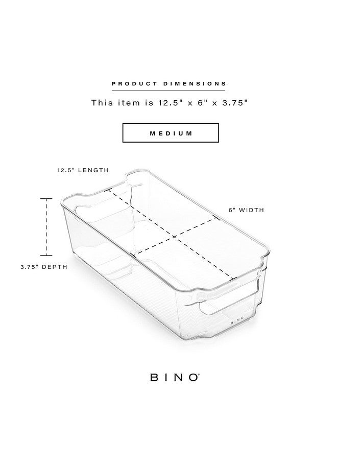 BINO | Stackable Storage Bins, Medium - 4 Pack | The Stacker Collection | Clear Plastic Storage Bins | Organization and Storage Containers for Pantry & Fridge | Multi-Use Organizer Bins | BPA-Free - Image 3