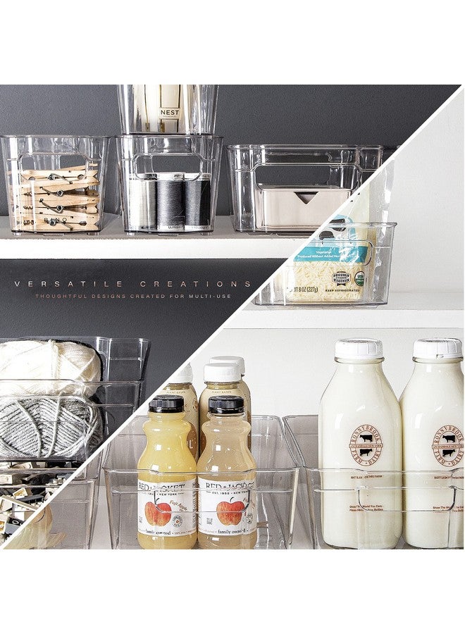 BINO | Stackable Storage Bins, Medium - 4 Pack | The Stacker Collection | Clear Plastic Storage Bins | Organization and Storage Containers for Pantry & Fridge | Multi-Use Organizer Bins | BPA-Free - Image 4