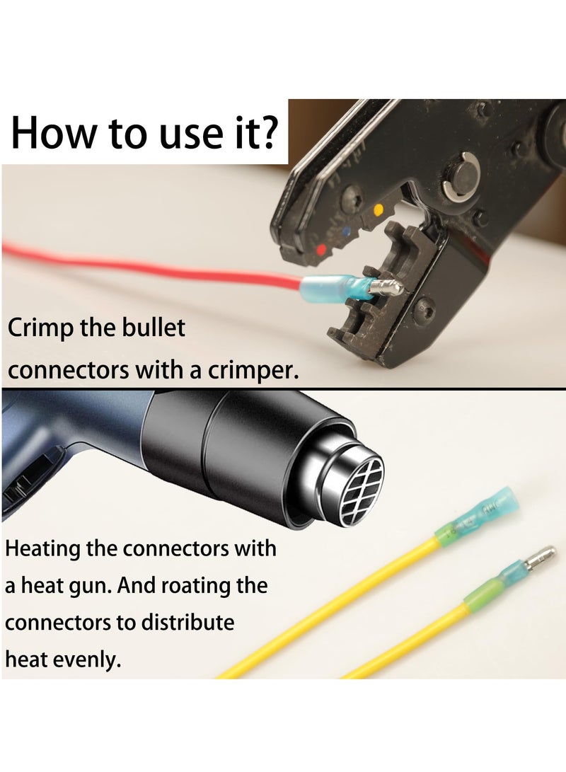 Excefore Heat Shrink Bullet Wire Connectors Kit, 110 Pcs Waterproof Electrical Female & Male Bullet Butt Terminals, Bullet Terminals Wire Connectors, Marine Grade Bullet Connectors - Image 5