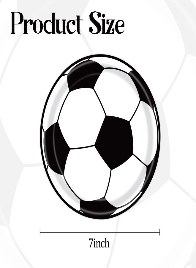 KFJBPB 50PCS Soccer Party Paper Plates 7 Inch, Disposable Soccer Birthday Party Supplies Cake Dessert Plates for Birthday Baby Shower Sports Theme Decorations (Soccer) - Image 2