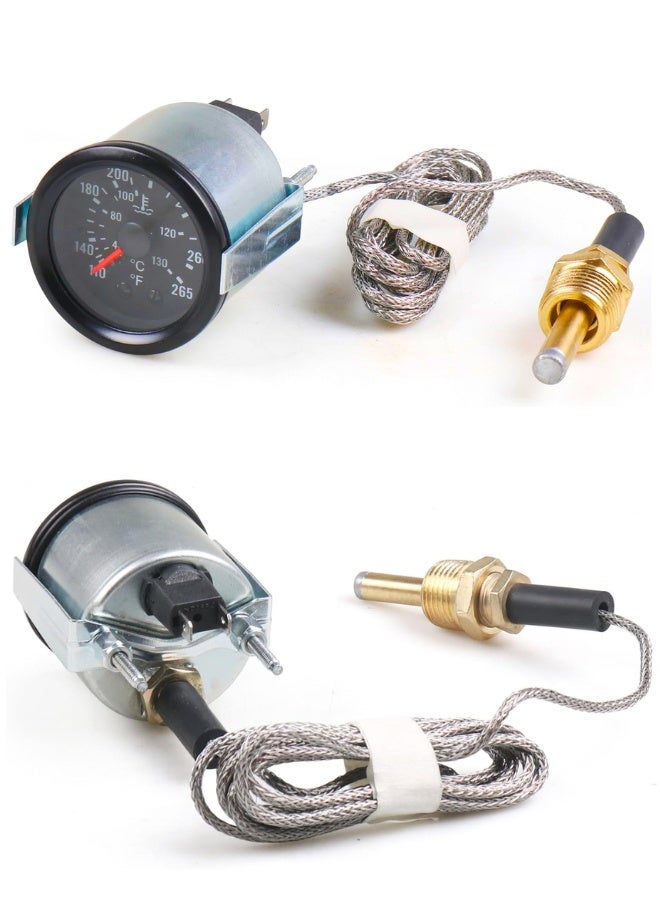 Chase Up 2" 52mm Pointer Mechanical Water Temp Gauge Water Temperature 12V Temp Gauge Yellow Light Car Meter with Sensor NPT 1/2 - Image 3