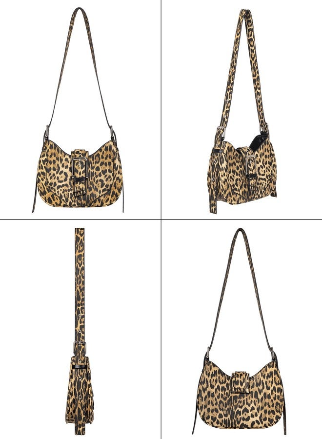 Joryin Y2K Purse Vintage Shoulder Bag Crossbody Bag for Women Leopard Print Hobo Crescent Handbag Retro Underarm Bag - Image 3