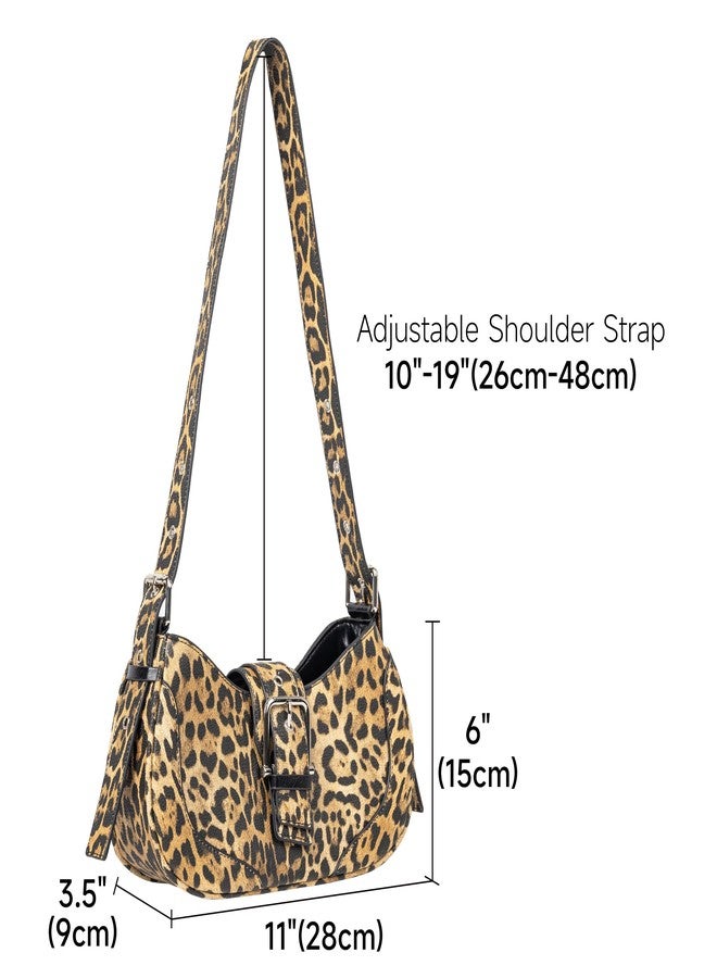 Joryin Y2K Purse Vintage Shoulder Bag Crossbody Bag for Women Leopard Print Hobo Crescent Handbag Retro Underarm Bag - Image 4