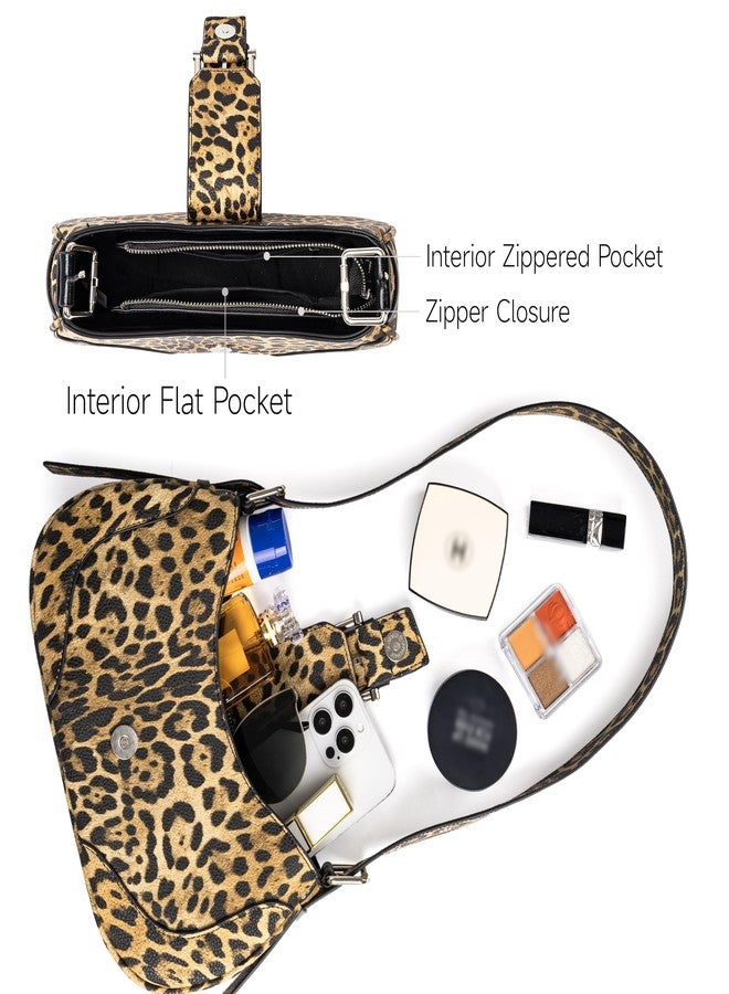 Joryin Y2K Purse Vintage Shoulder Bag Crossbody Bag for Women Leopard Print Hobo Crescent Handbag Retro Underarm Bag - Image 5