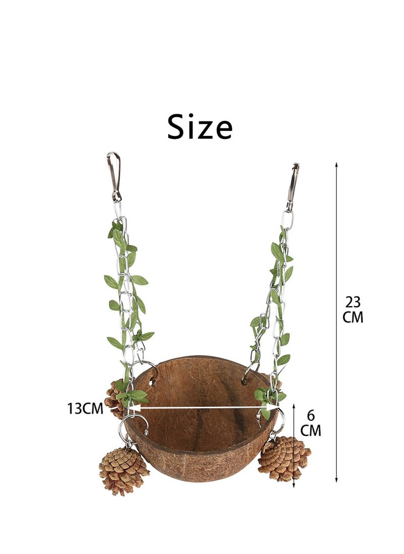 Bird Natural Coconut Nest Sugar Glider Hanging Swing Toy with Coconut Fiber Mat for Small Bird Parrot Parakeet Sugar Glider - pzsku/Z86359D24ED3CBCAADB41Z/45/_/1719481353/7aa82e97-5c1f-40b1-8c2f-ae5a14cef909