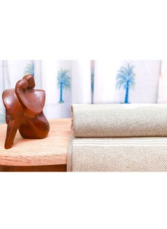 OJARIYA Brown and White Handwoven Premium Organic Handloom Soft Cotton Throw Blanket  - Image 3