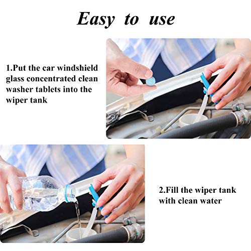 Herboking 50 Pcs Car Windshield Glass Cleaner Tablets in Concentrate Solid Tablet Foam Car Wiper Detergent [1 TAB=2 LTR Windshield Liquid] - Image 4