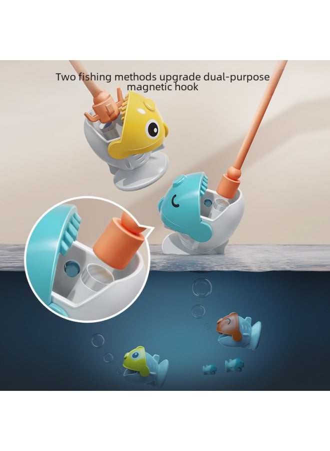 Electric Magnetic Diaoyutai Children's Early Education Educational Music Interactive Play-house Toys For Boys And Girls Gifts-Color:Increased Blue Belt Table Leg [45 Magnetic Fish 4 Barrels 8 Pole 4 Stereo Scene]]  - Image 5