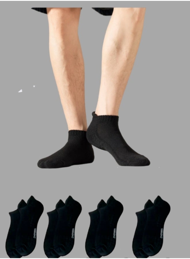 4 Pairs Men's 100% cotton Athletic Ankle Socks for Men, Moisture Wicking,Odor Proof，Low Cut，breathable - Image 1