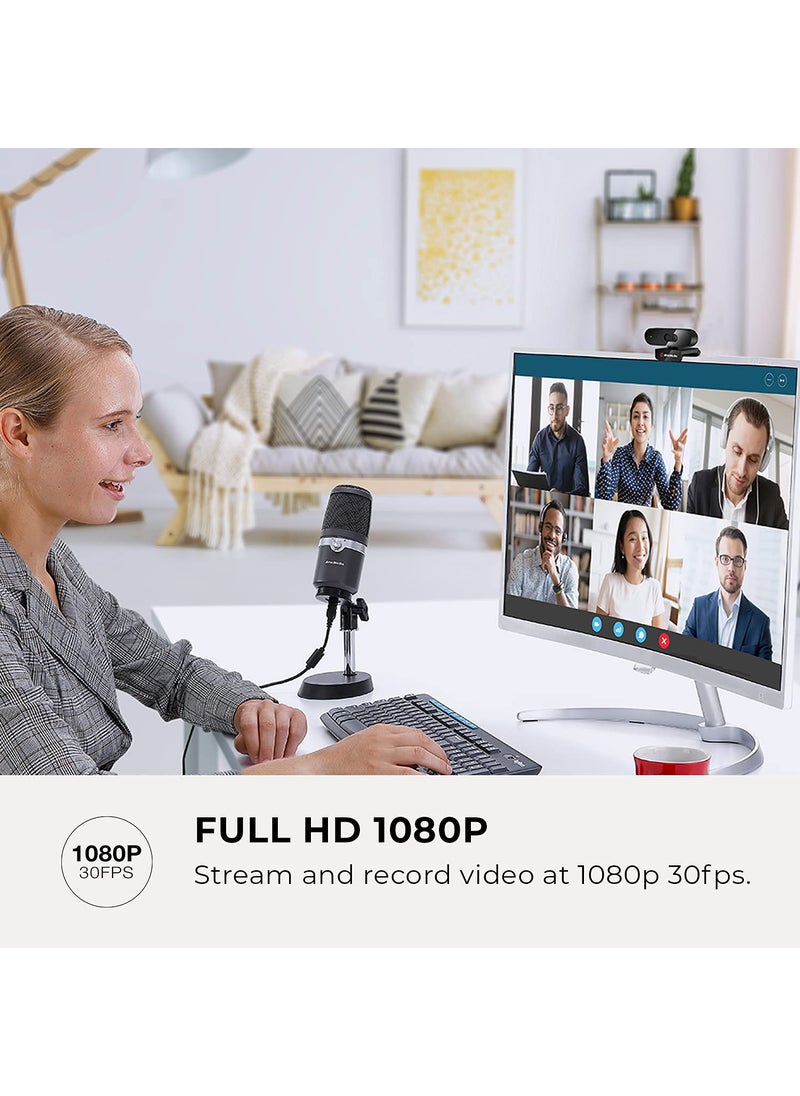 AVerMedia AVerMedia PW310P Webcam - Full 1080p 30fps HD Camera with Autofocus and Dual Stereo Microphones, Work from Home, Remote Learning.  - Image 4