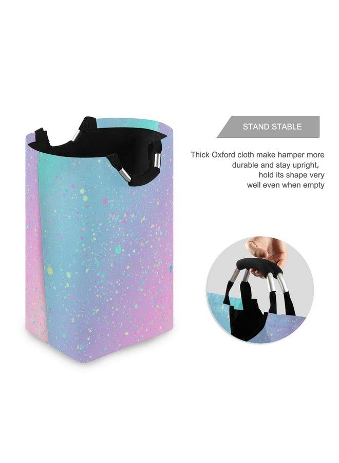 senya Large Storage Basket Collapsible Organizer Bin Laundry Hamper For Nursery Clothes Toys Unicorn Background With Rainbow - Image 3