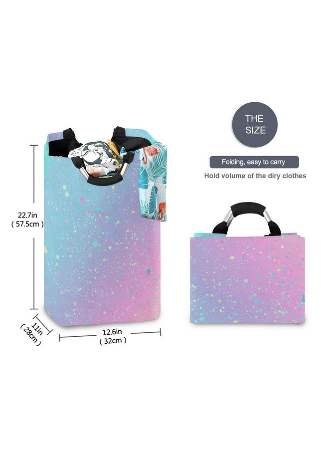 senya Large Storage Basket Collapsible Organizer Bin Laundry Hamper For Nursery Clothes Toys Unicorn Background With Rainbow - Image 4