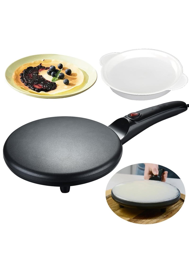 Denx Nalacal Non-Stick Electric Crepe Maker Machine Automatic Thermostat Control Long Handle Portable with Mixture Bowl Breakfast Maker for Pancakes, Blintzes, Chapatis, Tortillas - Image 1