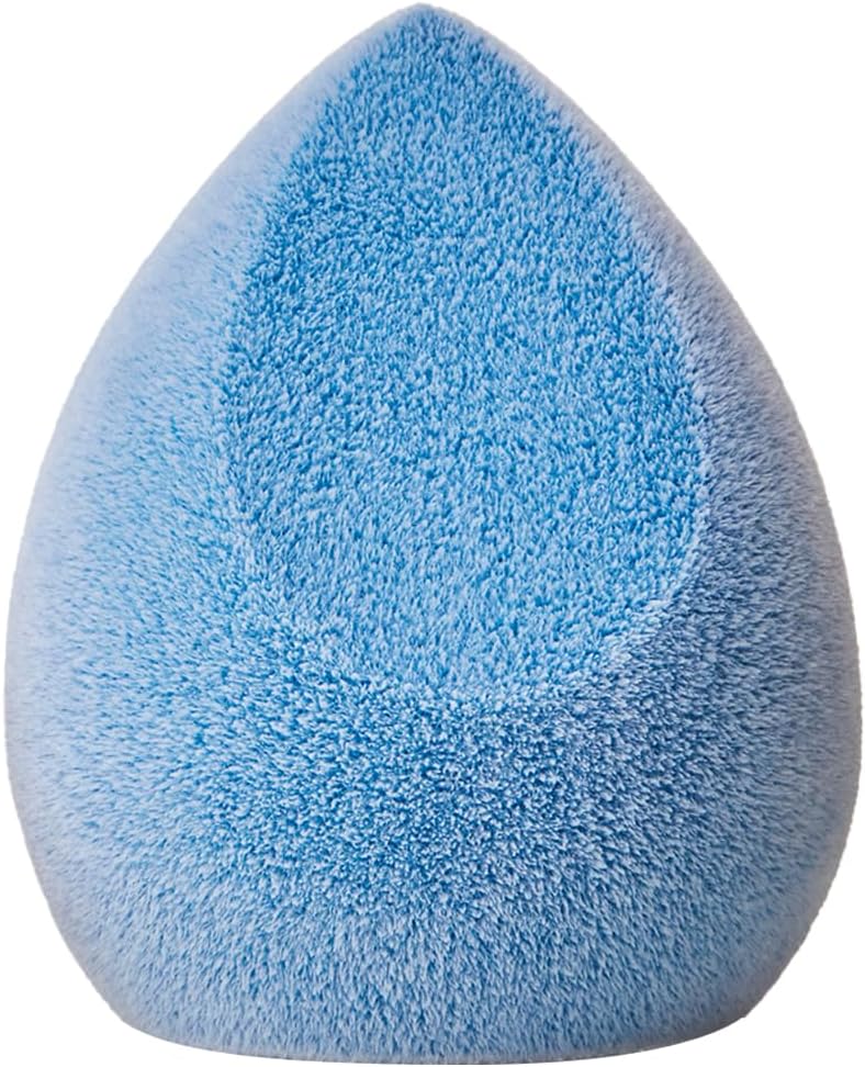 JUNO & Co. Microfiber Makeup Sponge, Dual Layer Technology for Full Coverage Flawless Makeup Blender for Foundation, Powder and Cream (Velvet Style and Blue Color) - Image 1