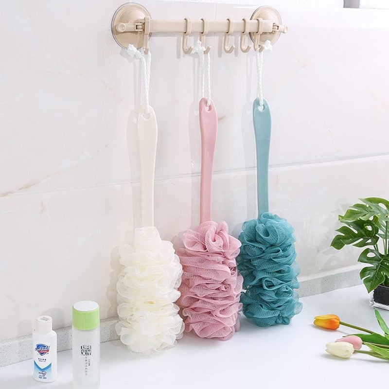 Arswin Back Scrubber for Shower,Loofah Long Handle Bath Body Brush,Soft Nylon Mesh Sponge for Shower,Loofah On a Stick for Men Women,Exfoliating Scrub Cleaning Luffa for Elderly(3-Pack,White) - Image 5