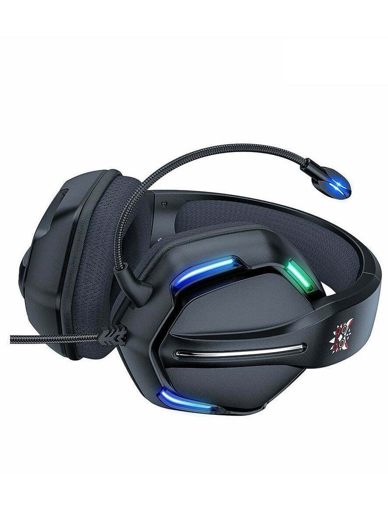 onikuma X27 Stereo Over-Ear Gaming Wired Headphones With 7.1 Surround Sound Noise Canceling Microphone Black Suitable for PS4/PS5/XOne/XSeries/NSwitch/PC - Image 3